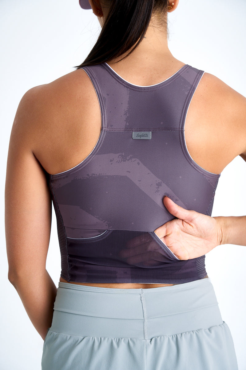 Croptop Pocket Engraved Berry