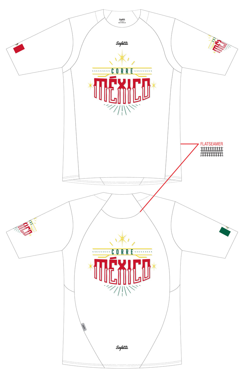 Playera Corre México 2025 blanco hombre