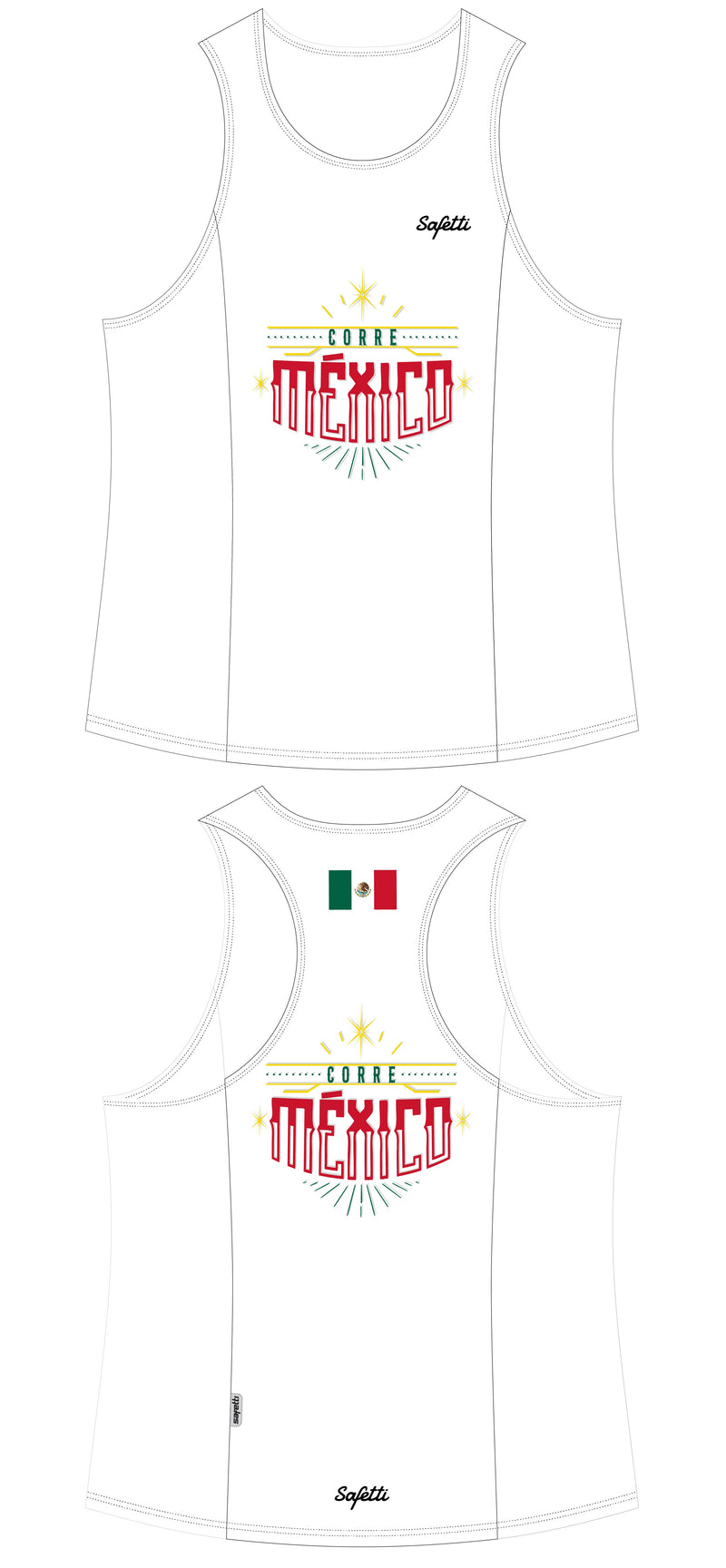 Camiseta Corre México blanco 2025 hombre