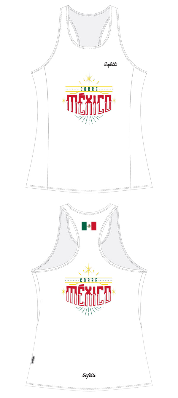 Camiseta Corre México blanco 2025 mujer
