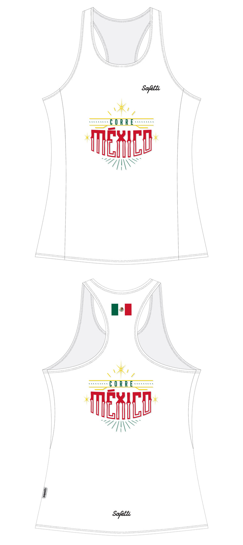 Camiseta Corre México blanco 2025 mujer
